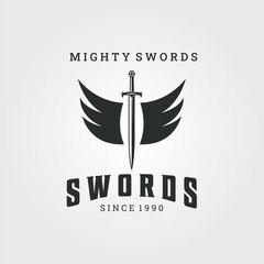 swords logo concept vector vintage illustration design