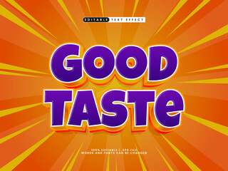 good taste editable text effect in kids style