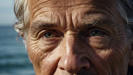 Portrait of an old man. Close-up.