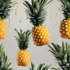 Obraz premium Assortment of pina colada splashes with pineapple wedges1