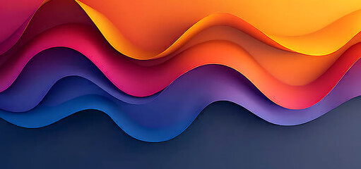 Abstract Fluid Navy, almond, red-orange and mango 3D realistic background