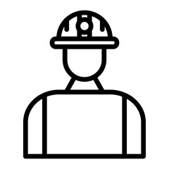 Firefighter Vector Line Icon Design