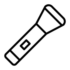 Flashlight Vector Line Icon Design