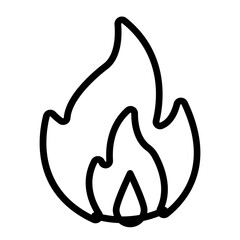 Fire Vector Line Icon Design