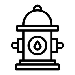 Hydrant Vector Line Icon Design