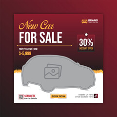 Car Sale Promotion Social Media Instagram Post Banner Template, Rent a car banner for social media post