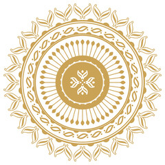 Mandala Decorative Golden Color Intricate Design
