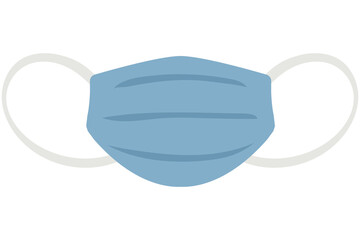 Flat illustration of medical face mask isolated on white background.