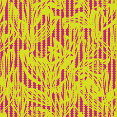 Colourful Floral Striped Seamless Pattern Design