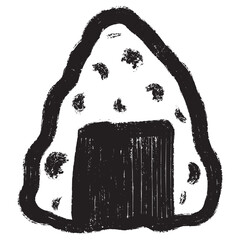 Doodle sketch style of Onigiri Sushi icon vector illustration for concept design.