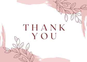 best thank you note cards, digital thanking card floral abstract design
