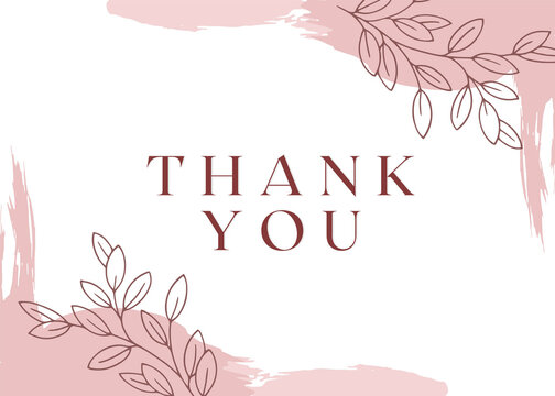 best thank you note cards, digital thanking card  floral abstract design