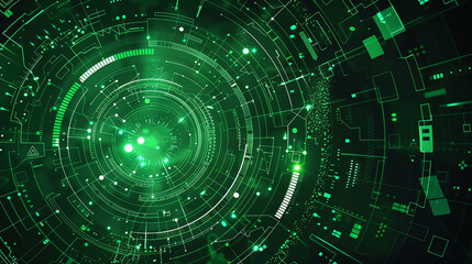 Fototapeta premium Abstract Elegant green technology and bright color Background. Abstract blue circle Pattern. green bright background with abstract glow light effect, dynamic and technology concept background.