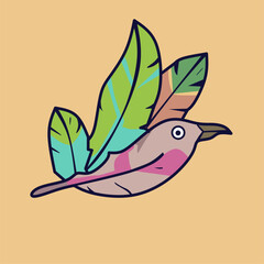 abstract bird logo, simple minimalist design. isolated on a bright background