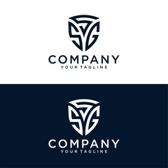 SSG Shield Lettermark Logo Vecttor.