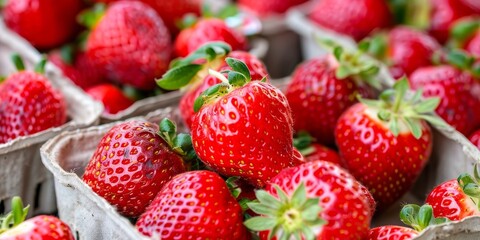 Delicious fresh strawberries in a container