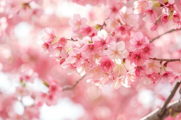 Blooming cherry blossom tree in spring