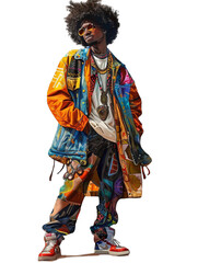 man in afro 90s fashion