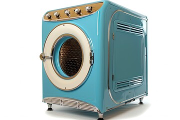 Obraz premium Retro Dryer Isolated on white (292).jpeg, Retro Dryer Isolated on white