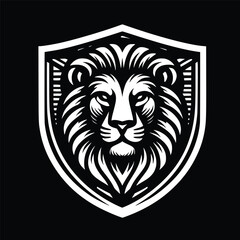 Lion head face logo vector illustration minimalist design template. also can use for t- shirt, emblem, tattoo and more
