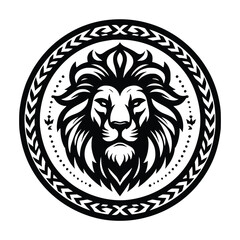Lion head face logo vector illustration minimalist design template. also can use for t- shirt, emblem, tattoo and more