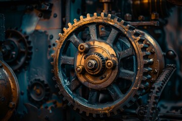 Fototapeta premium Intricate Gears and Machinery