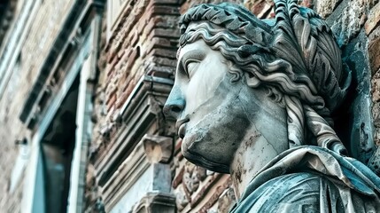 Fototapeta premium ancient stone statue with intricate details