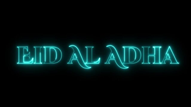Eid al Adha Neon Animation Text