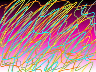 Gradient illustration image with classic color strokes and art motifs.
