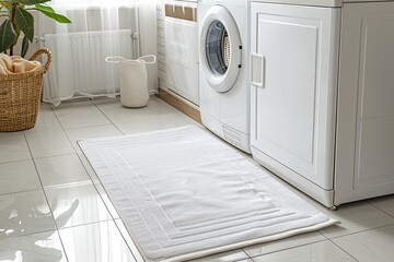  Retro Laundry room rug Isolated on white