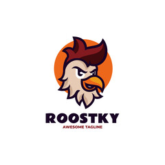 Fototapeta premium Vector Logo Illustration Rooster Mascot Cartoon Style.
