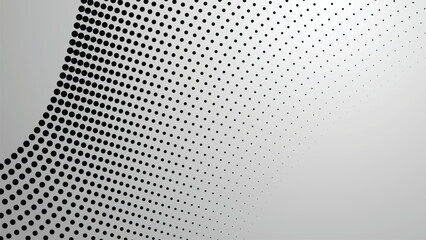 Black and white halftone dots pattern. abstract vector background