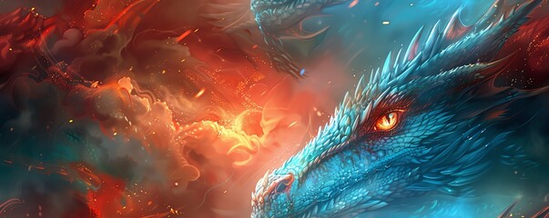 Capture a majestic dragon in vibrant hues of emerald and crimson