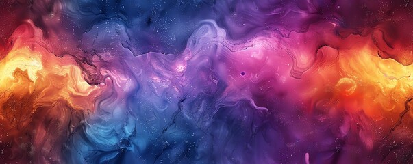 Capture the essence of a watercolor galaxy swirling with iridescent hues
