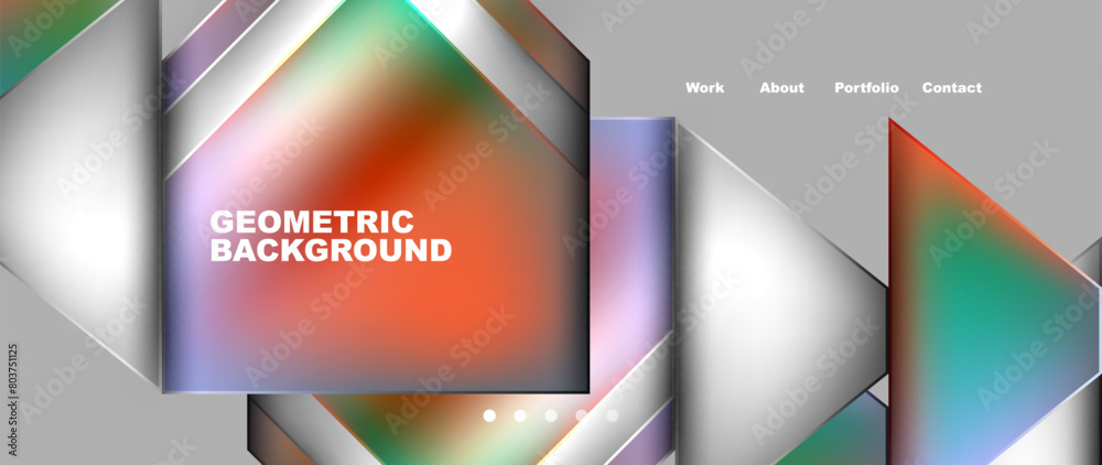 Poster A geometric background featuring squares and triangles in shades of magenta on a gray backdrop. Perfect for display devices and electronic gadgets with a sleek and modern look