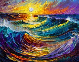 Colorful abstract background with tidal waves
