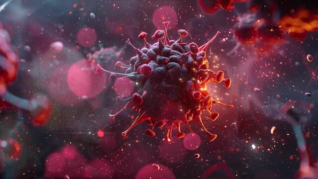 science background illustration.  sphere with chaotic structure abstract molecule. seamless looping overlay 4k virtual video animation background