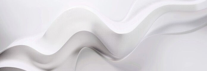 Obraz premium Abstract white background with soft geometric shapes and wavy lines for design, banner or cover in light gray color