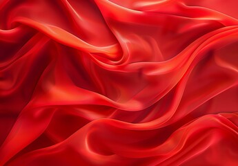 Obraz premium Red abstract background, red waves, gradient red background, red cloth and red ribbon