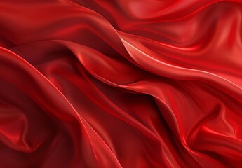 Obraz premium Red abstract background, red waves, gradient red background, red cloth and red ribbon