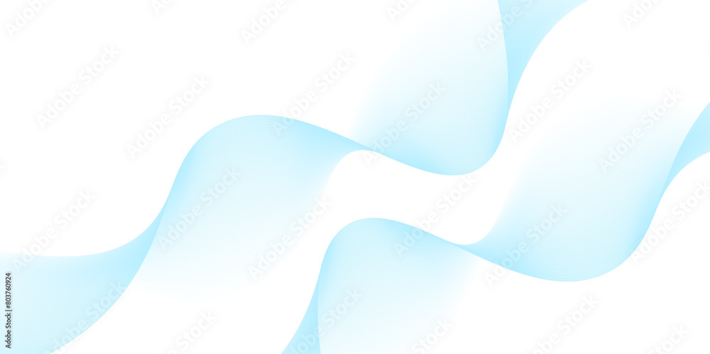 Wall mural Abstract background with blue wavy and curvy lines Isolated on transparent background, vector illustration,