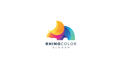 Vector logo  rhino color gradient colorful style