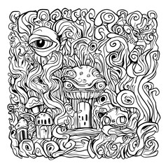 hand-drawn doodles, suitable for an artistic background or a complement to cool the design, monster anywhere.