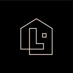 L Letter House Monogram Home mortgage architect architecture logo vector icon illustration