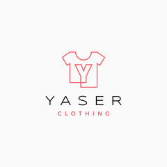 y letter tee tshirt apparel clothing monogram logo vector icon illustration