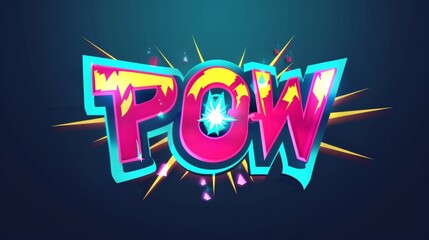 Pow Comic adventure editable text effect logo template. cartoons. Illustrations