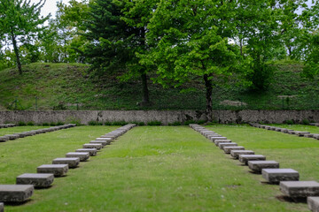WW2 soldiers graves in Berneuil German cemetery, Charente Maritime, France