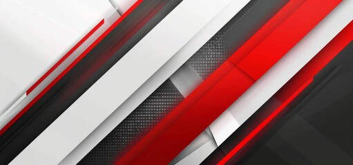 Red and white color background template with a diagonal line of red ribbon in the style of black and gray colors, business technology concept