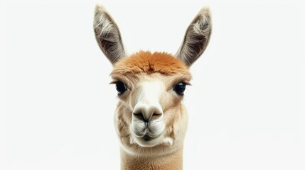 portrait of a alpaca, isolated face. cute funny expression. animals. Illustrations