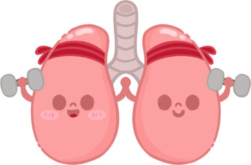 Healthy Lung Character Illustration